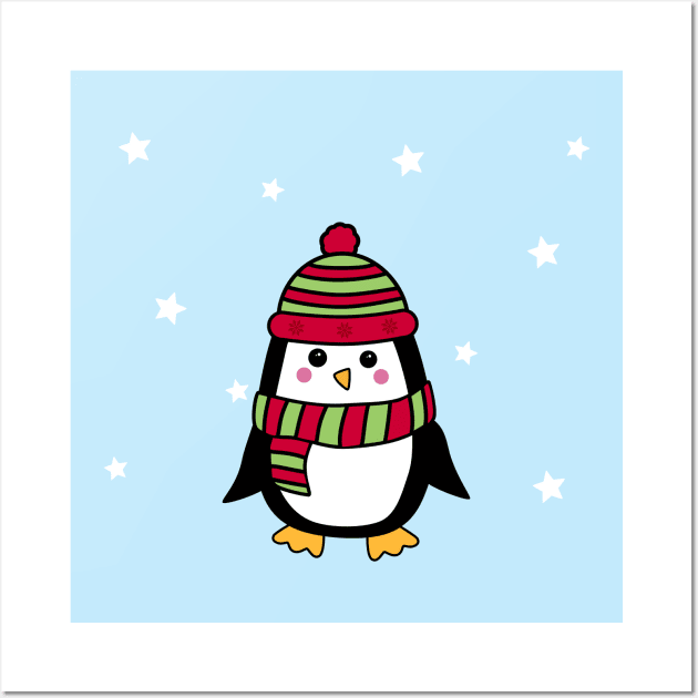 Winter Penguin Wall Art by bluevolcanoshop@gmail.com